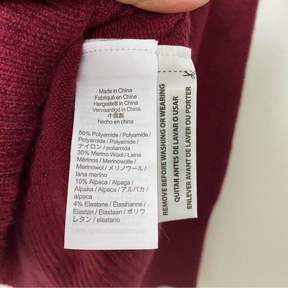 Merino wool/alpaca/acrylic blend tneck sweater in merlot J Crew - Picture 9 of 9